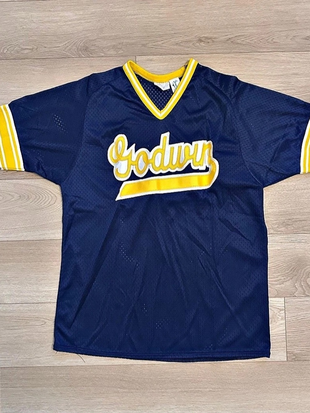 Vintage athletic mesh V-neck jersey #C0051